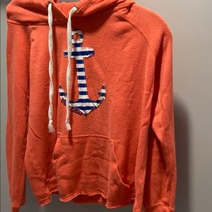 orange block island hoodie
